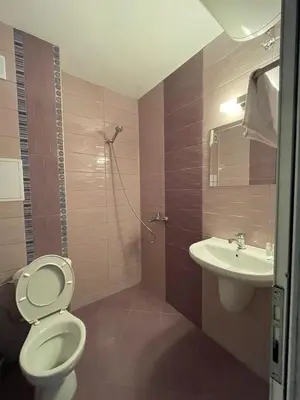 a bathroom with a toilet and a sink at Къща за гости “Недев” in Tsarevo