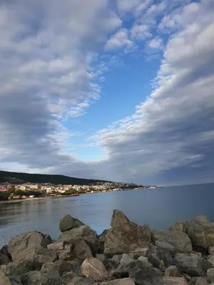 a large group of rocks on a body of water at MitProt Panorama Bay 2 Luks Studio 159 in Sveti Vlas