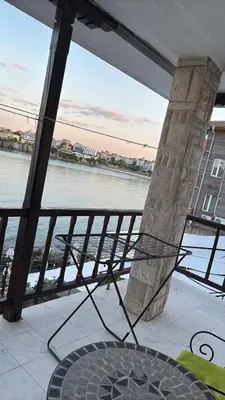 a view of a river from a balcony at Къща за гости Кая in Sozopol