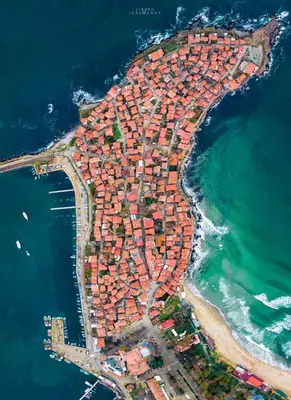 an island in the ocean next to the water at Sozopol Apartcomplex Onegin 2,free parking in Sozopol