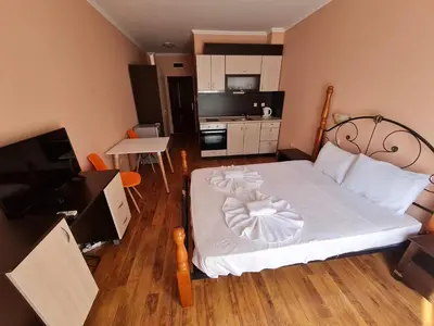 a bedroom with a large white bed in a room at MitProt Panorama Bay 2 ap 31 in Sveti Vlas