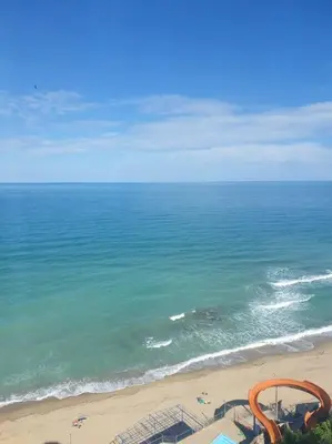 an aerial view of the beach and the ocean at Studio Silver Terace with Sea View for 4 person in Byala