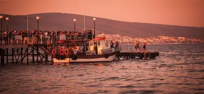 a group of people on a boat on the water at AVALON D608 Apartment BIG BAOLCONY Sunny Beach in Sunny Beach
