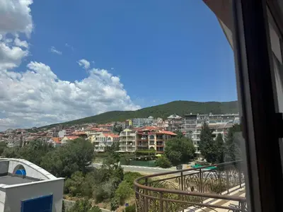 a view of a city from a balcony at Fenix Apart Complex in Sveti Vlas