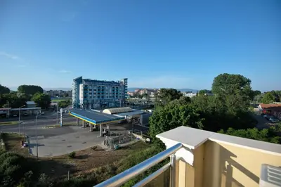 a view of a parking lot with a building at Modern Spacious 1BD Apartment for two in Nesebar by Flat Mаnаger in Nesebar