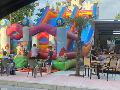 a group of people in front of a water park at ESPERANTO 401 Large Studio Sunny Beach in Sunny Beach
