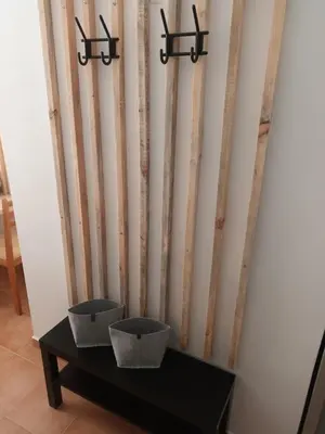 two bowls on a table in front of a radiator at STUDIO DELUXE IN MARINA CAPE 4 stars complex 33 7 in Aheloy