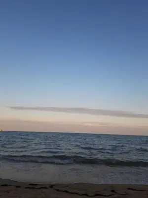 a view of the ocean from the beach at sunset at Salvia in Ravda