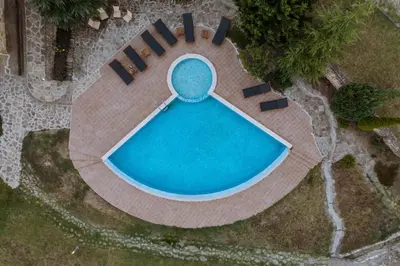 an overhead view of a swimming pool in a resort at Carpe Diem in Sladka Voda