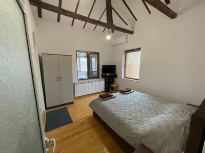 a bedroom with a bed in a room at DeTY’s Guest House in Drachevo