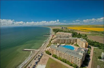 an aerial view of a resort next to the ocean at Midia Family Resort, Aheloy in Aheloy
