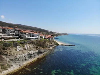 an aerial view of a beach next to the ocean at ETARA 2, Sveti Vlas - APARTELLO⊛com in Sunny Beach