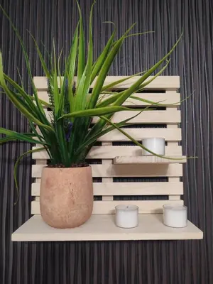 a plant in a pot sitting on a shelf at Apartment Ferienunterkunft Strandnähe mit Pools in Sunny Beach