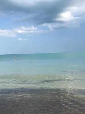 a view of the ocean from the beach at Студия Sea Breeze in Sveti Vlas